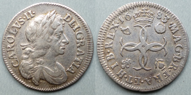 Charles II, 1683 fourpence Charles II, 1683 fourpence